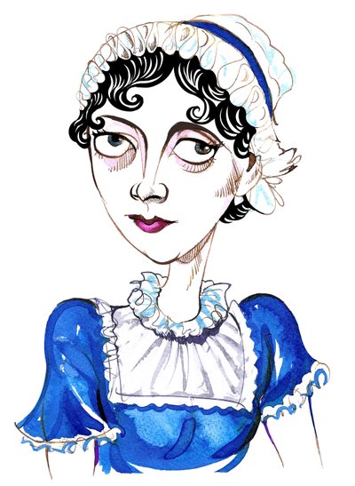 Jane Austen, Karikatur von Neale Osborne